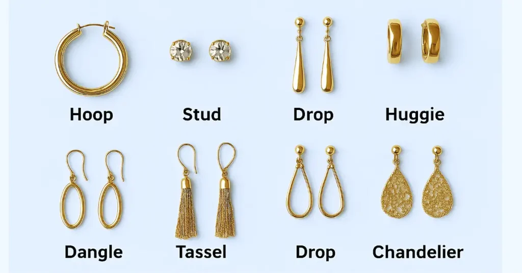 different types of earrings