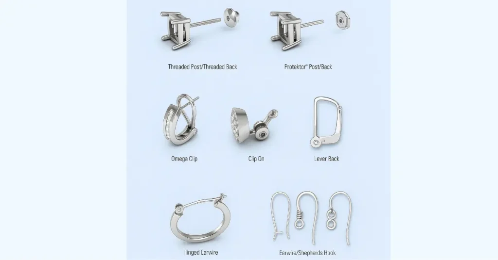 different types of earrings backs
